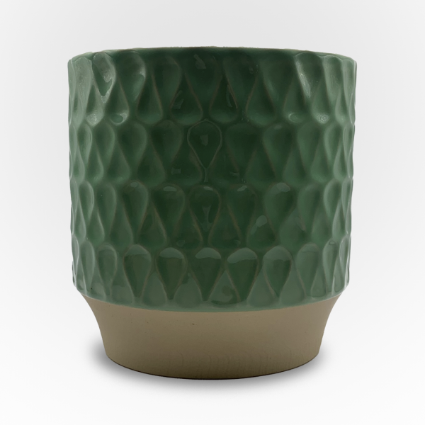 Macetero 13 cm Verde Relieve